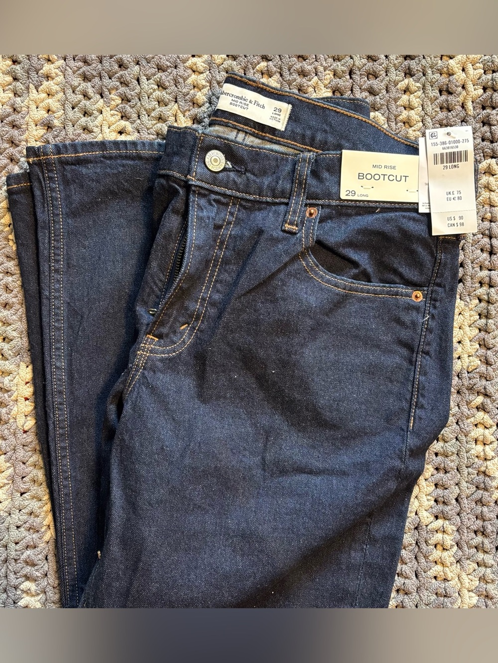 Abercrombie & Fitch Women’s Dark Blue Mid Rise Bootcut Jeans